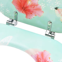 Thumbnail for Toilettensitze mit Deckel 2 Stk. MDF Flamingo-Design