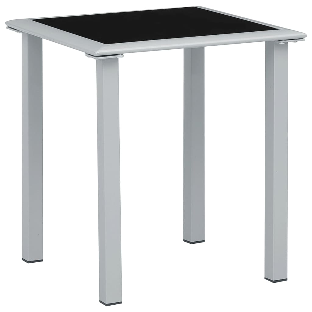 Gartentisch Schwarz und Silbern 41x41x45 cm Stahl und Glas