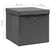 Thumbnail for Aufbewahrungsboxen mit Deckeln 10 Stk. 28x28x28 cm Grau