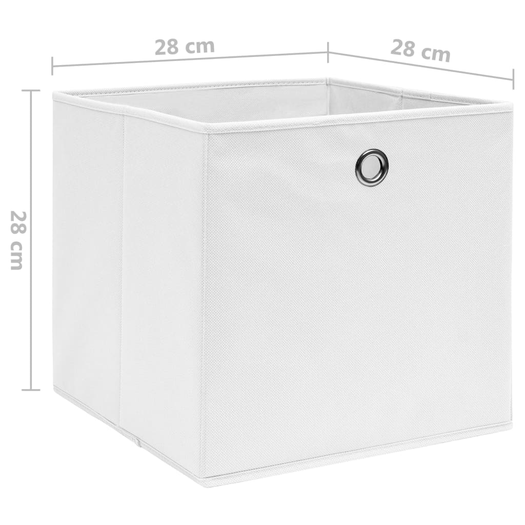 Aufbewahrungsboxen 4 Stk. Vliesstoff 28x28x28 cm Weiß