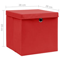 Thumbnail for Aufbewahrungsboxen mit Deckeln 10 Stk. 28x28x28 cm Rot