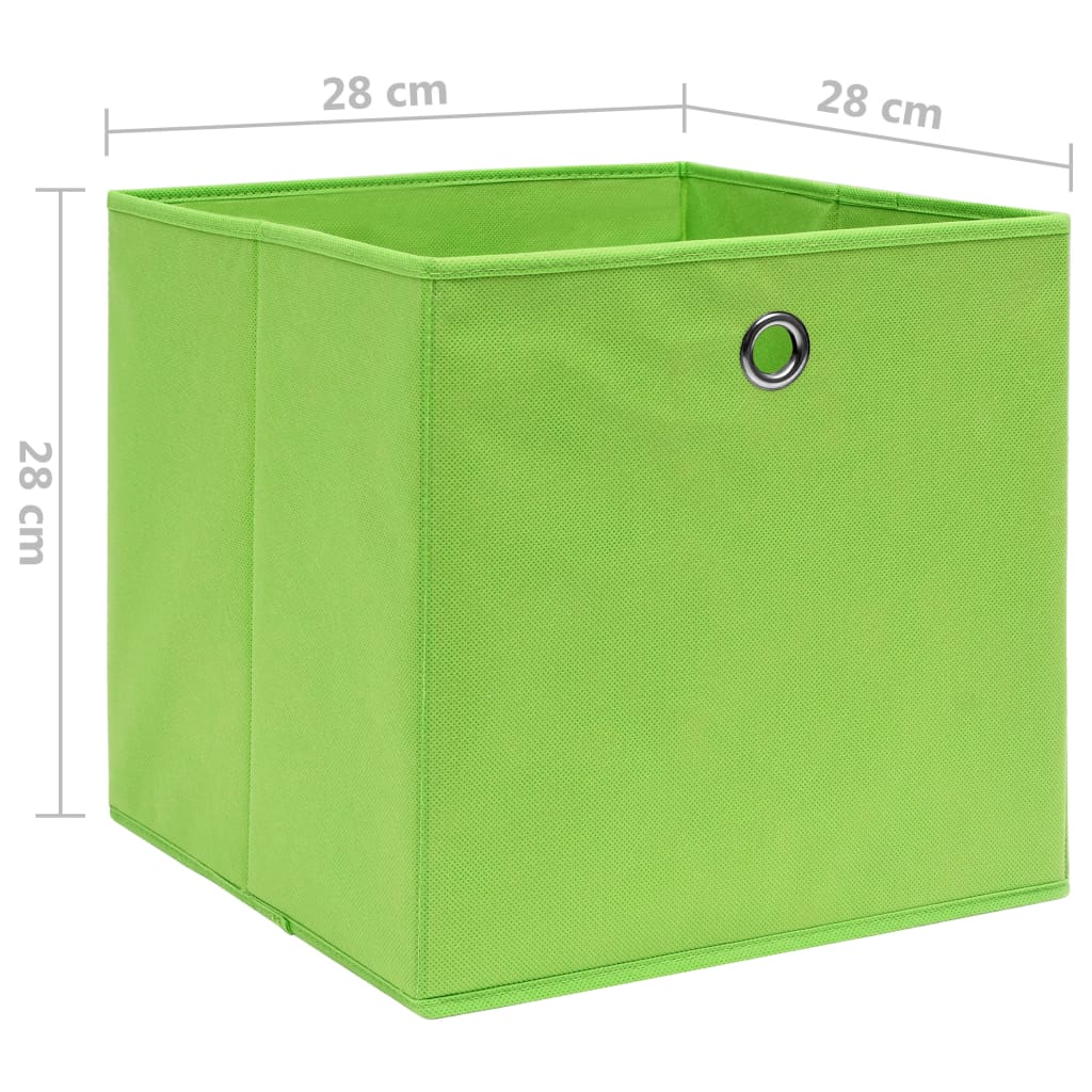 Aufbewahrungsboxen 4 Stk. Vliesstoff 28x28x28 cm Grün