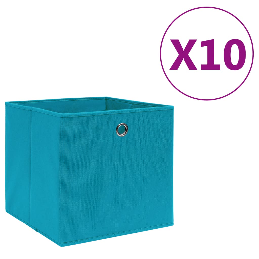 Aufbewahrungsboxen 10 Stk. Vliesstoff 28x28x28 cm Babyblau