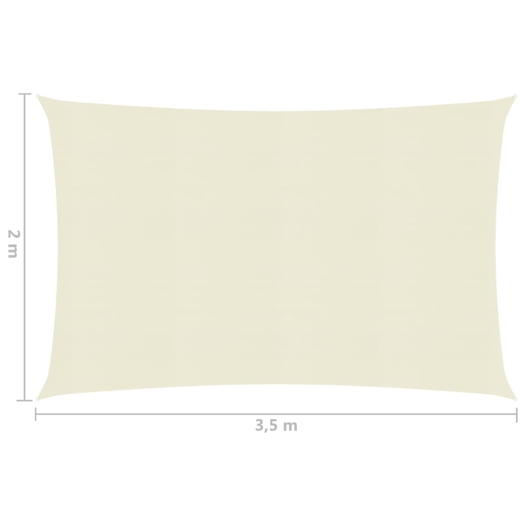Sonnensegel 160 g/m² Creme 2x3,5 m HDPE