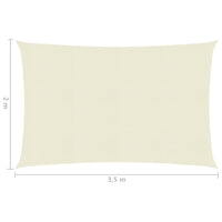 Thumbnail for Sonnensegel 160 g/m² Creme 2x3,5 m HDPE