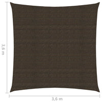 Thumbnail for Sonnensegel 160 g/m² Braun 3,6x3,6 m HDPE