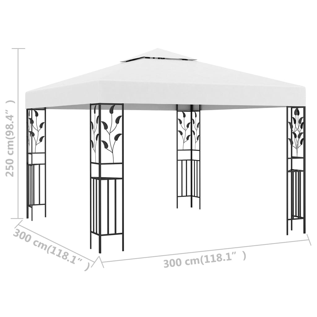 Pavillon 3x3 m Weiß 180 g/m²