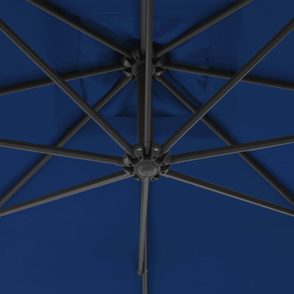 Ampelschirm mit Stahlmast 300 cm Azurblau