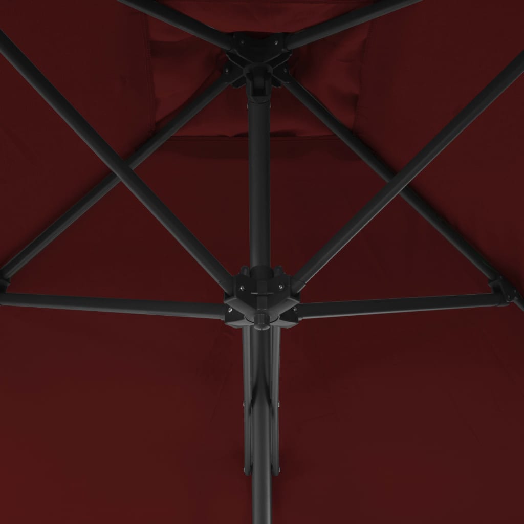 Sonnenschirm mit Stahlmast Bordeauxrot 250x250x230 cm