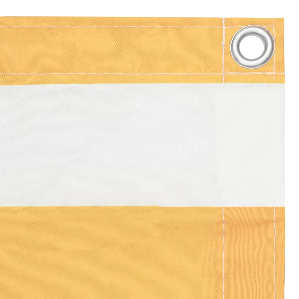 Balkon-Sichtschutz Weiß und Gelb 90x400 cm Oxford-Gewebe