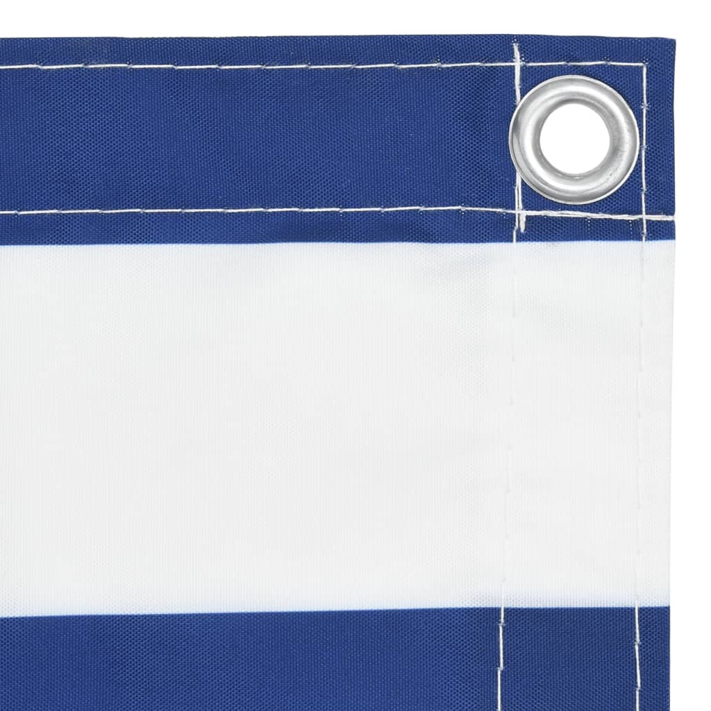 Balkon-Sichtschutz Weiß und Blau 75x300 cm Oxford-Gewebe
