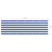 Thumbnail for Balkon-Sichtschutz Weiß und Blau 90x300 cm Oxford-Gewebe