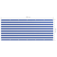 Thumbnail for Balkon-Sichtschutz Weiß und Blau 120x300 cm Oxford-Gewebe