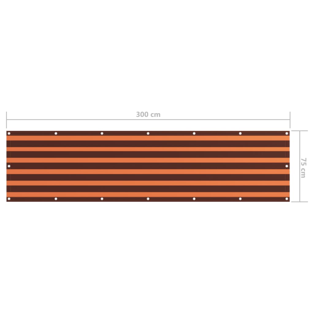 Balkon-Sichtschutz Orange und Braun 75x300 cm Oxford-Gewebe