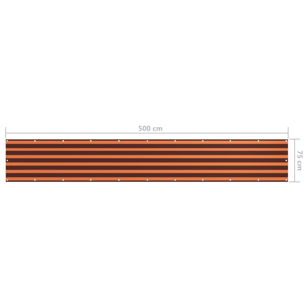 Balkon-Sichtschutz Orange und Braun 75x500 cm Oxford-Gewebe