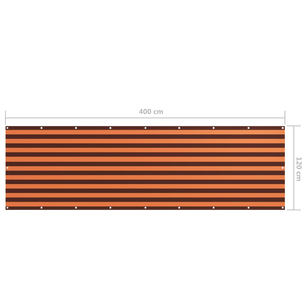 Balkon-Sichtschutz Orange und Braun 120x400 cm Oxford-Gewebe