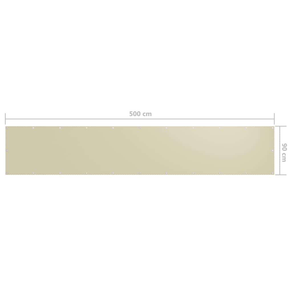 Balkon-Sichtschutz Creme 90x500 cm Oxford-Gewebe