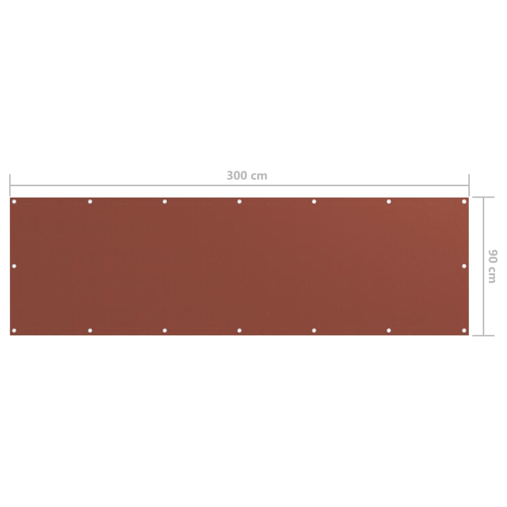 Balkon-Sichtschutz Terracotta-Rot 90x300 cm Oxford-Gewebe