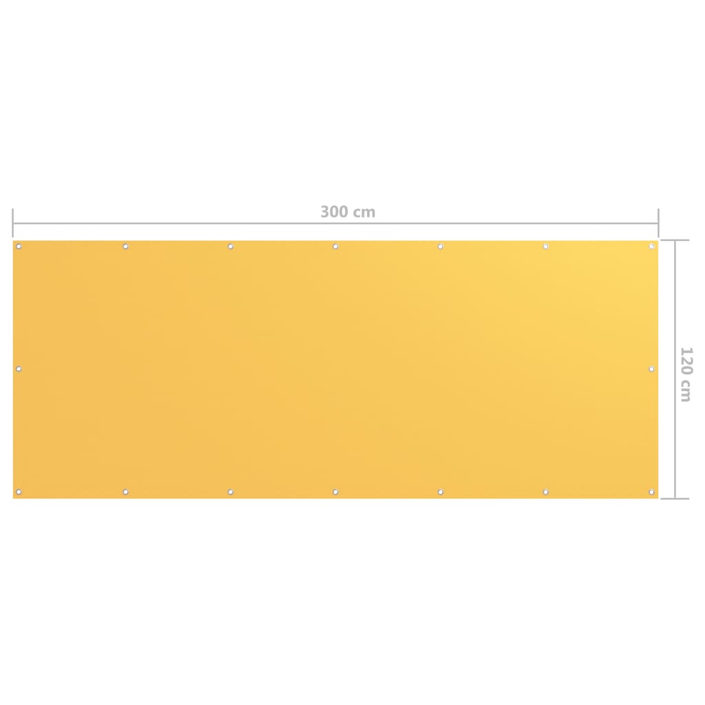 Balkon-Sichtschutz Gelb 120x300 cm Oxford-Gewebe