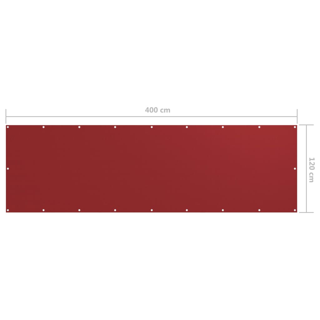 Balkon-Sichtschutz Rot 120x400 cm Oxford-Gewebe