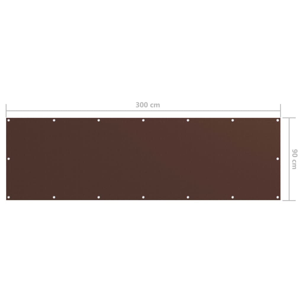 Balkon-Sichtschutz Braun 90x300 cm Oxford-Gewebe