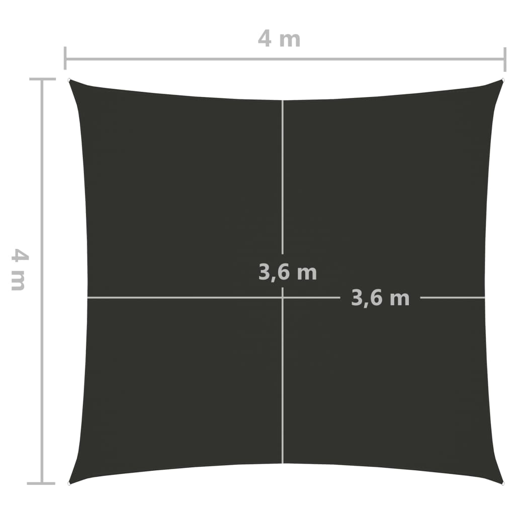 Sonnensegel Oxford-Gewebe Quadratisch 4x4 m Anthrazit