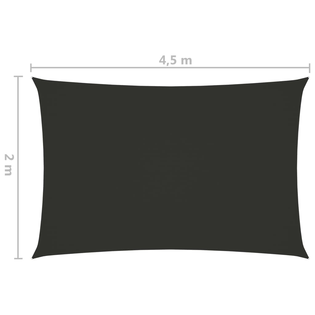 Sonnensegel Oxford-Gewebe Rechteckig 2x4,5 m Anthrazit