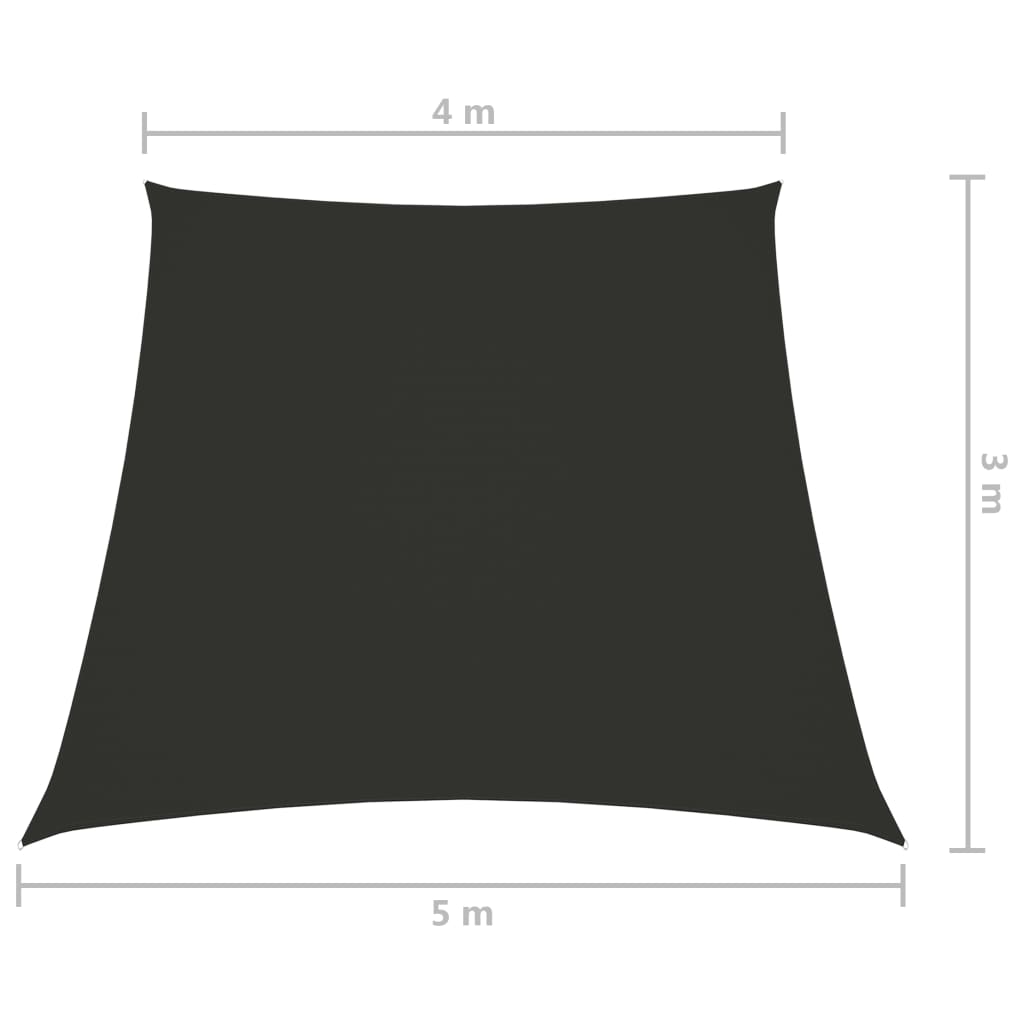 Sonnensegel Oxford-Gewebe Trapezförmig 4/5x3 m Anthrazit