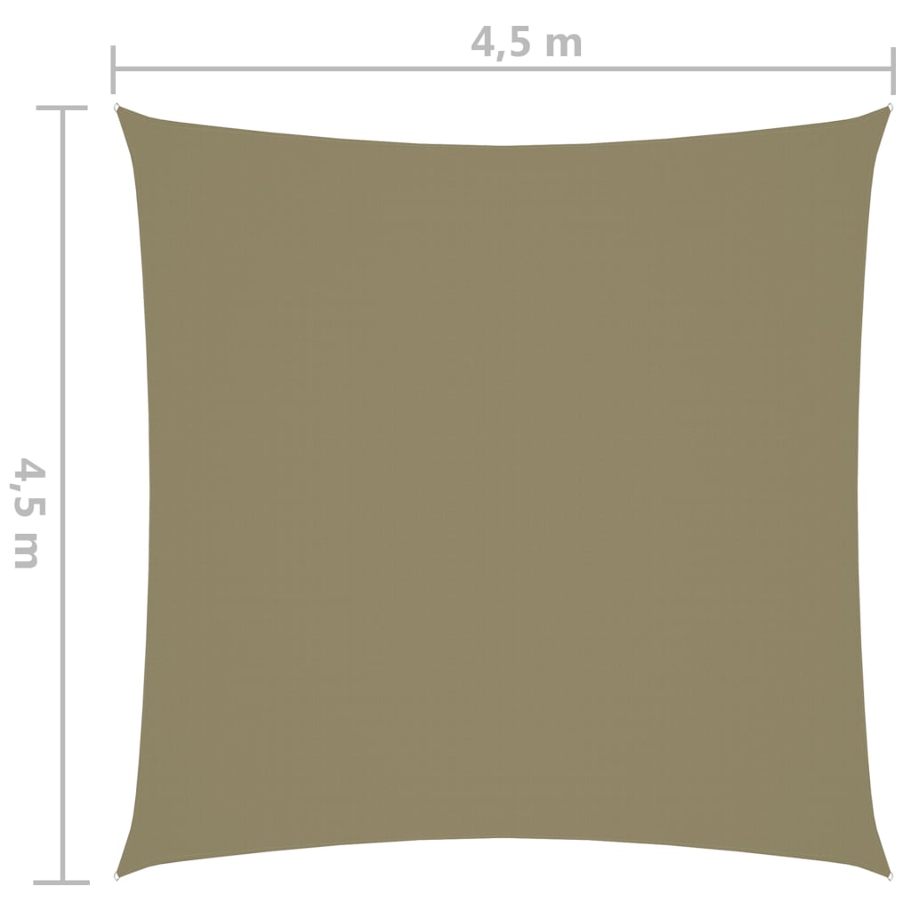 Sonnensegel Oxford-Gewebe Quadratisch 4,5x4,5 m Beige