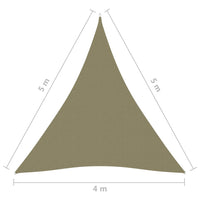 Thumbnail for Sonnensegel Oxford-Gewebe Dreieckig 4x5x5 m Beige