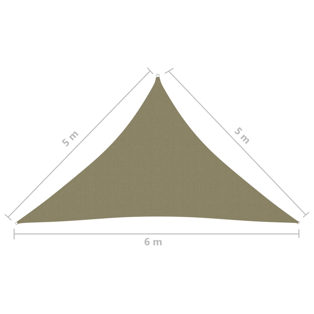 Sonnensegel Oxford-Gewebe Dreieckig 5x5x6 m Beige