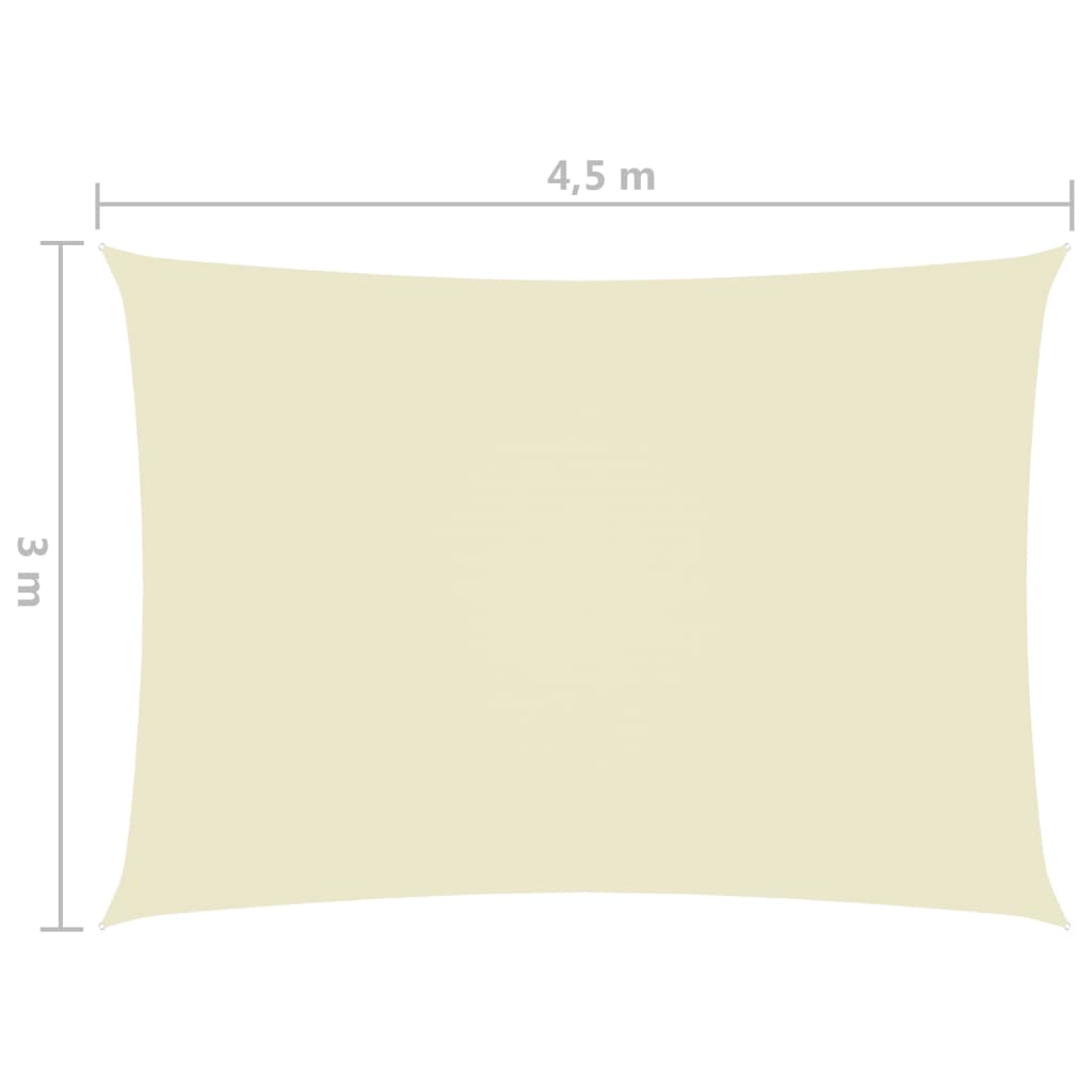Sonnensegel Oxford-Gewebe Rechteckig 3x4,5 m Creme