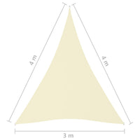 Thumbnail for Sonnensegel Oxford-Gewebe Dreieckig 3x4x4 m Cremeweiß