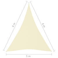 Thumbnail for Sonnensegel Oxford-Gewebe Dreieckig 5x6x6 m Creme