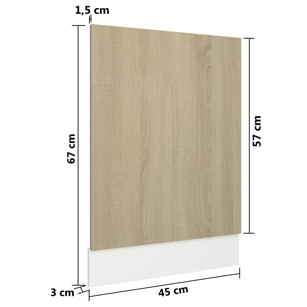 Geschirrspülerblende Sonoma-Eiche 45x3x67 cm Holzwerkstoff