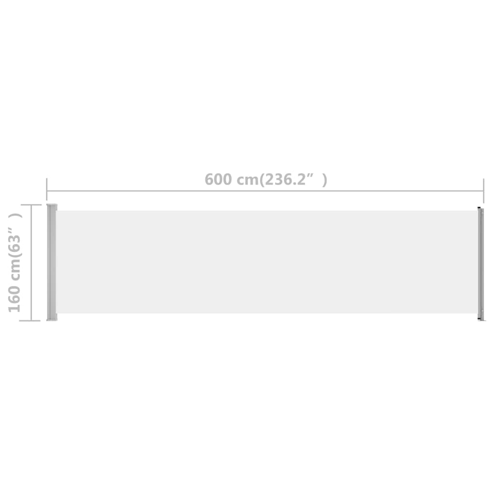 Ausziehbare Seitenmarkise 600x160 cm Creme