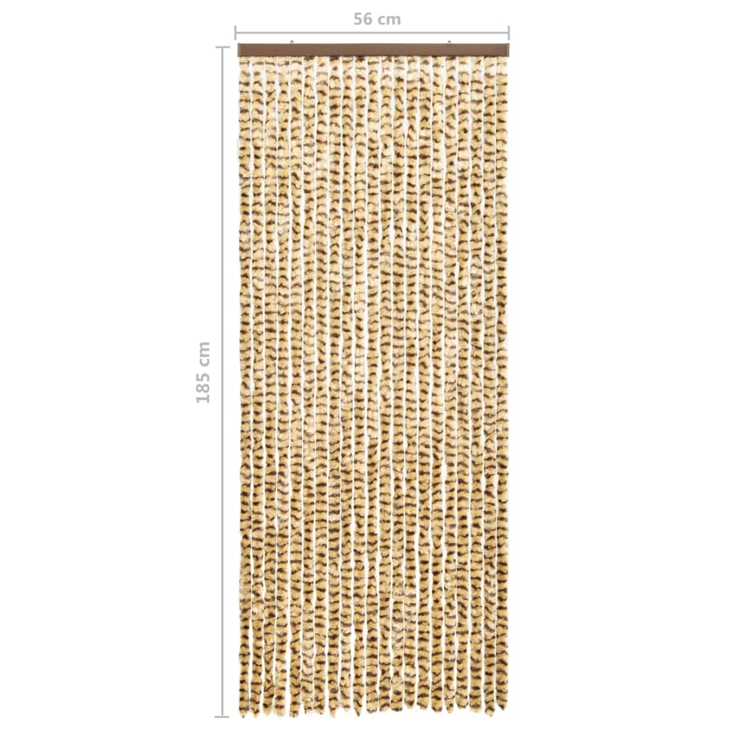 Insektenschutz-Vorhang Beige und Braun 56x185 cm Chenille