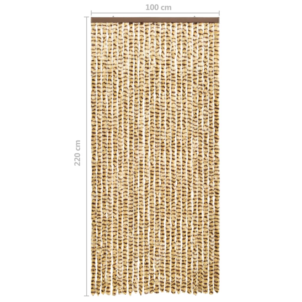 Insektenschutz-Vorhang Beige und Braun 100x220 cm Chenille