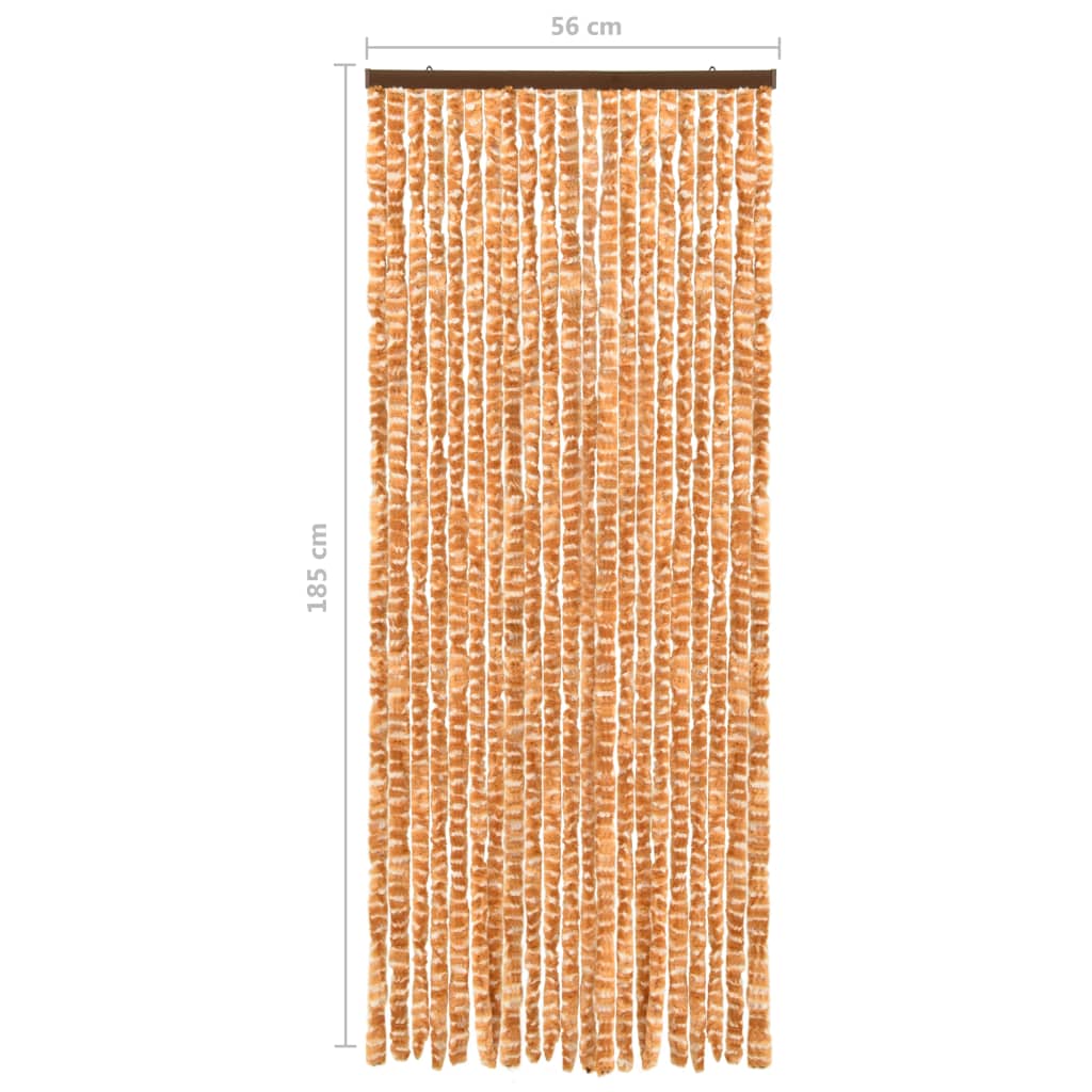 Insektenschutz-Vorhang Ocker und Weiß 56x185 cm Chenille