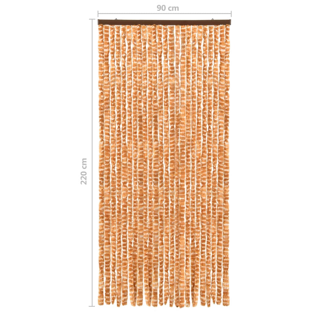 Insektenschutz-Vorhang Ocker und Weiß 90x220 cm Chenille