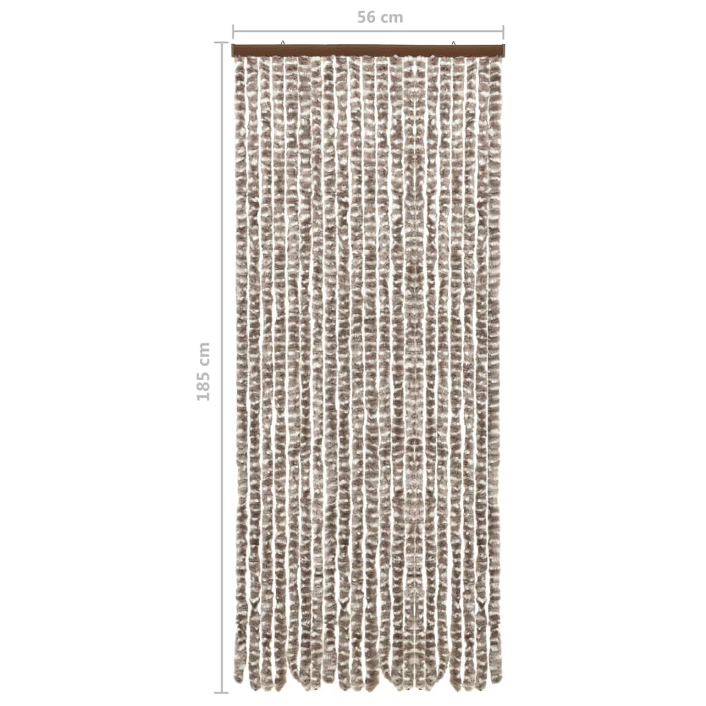 Insektenschutz-Vorhang Taupe und Weiß 56x185 cm Chenille