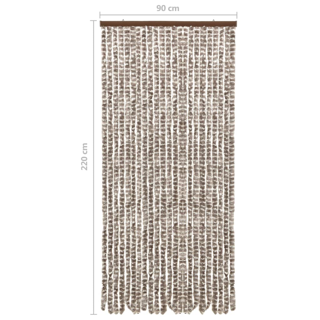 Insektenschutz-Vorhang Taupe und Weiß 90x220 cm Chenille