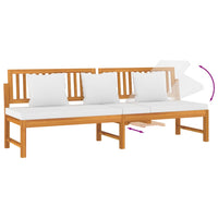 Thumbnail for Tagesbett mit Cremeweißen Kissen 200x60x75 cm Massivholz Akazie