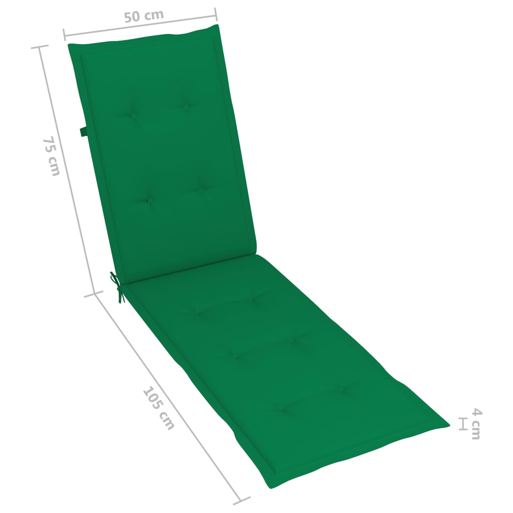 Liegestuhl-Auflage Grün (75+105)x50x4 cm