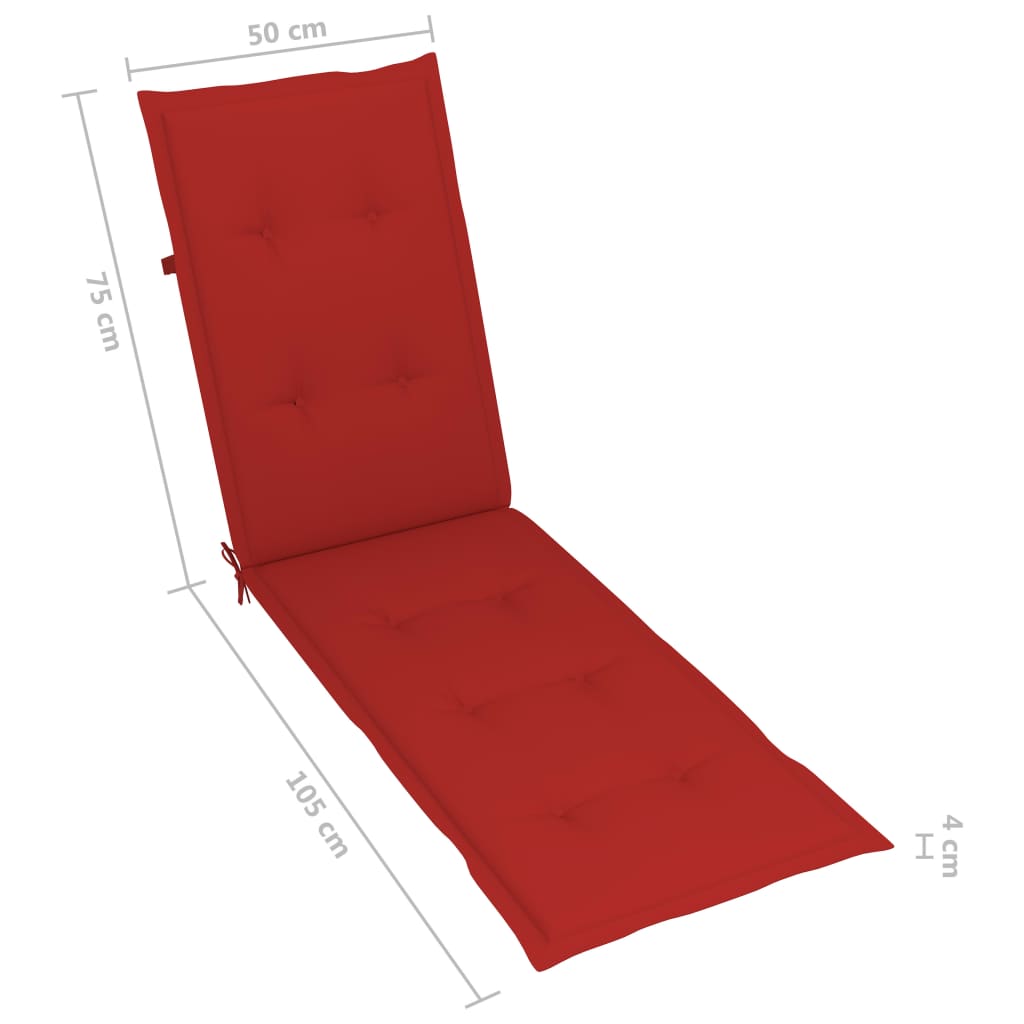 Liegestuhl-Auflage Rot (75+105)x50x4 cm