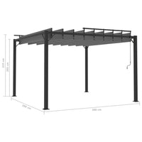 Thumbnail for Pavillon mit Lamellendach 3x3 m Anthrazit Stoff und Aluminium
