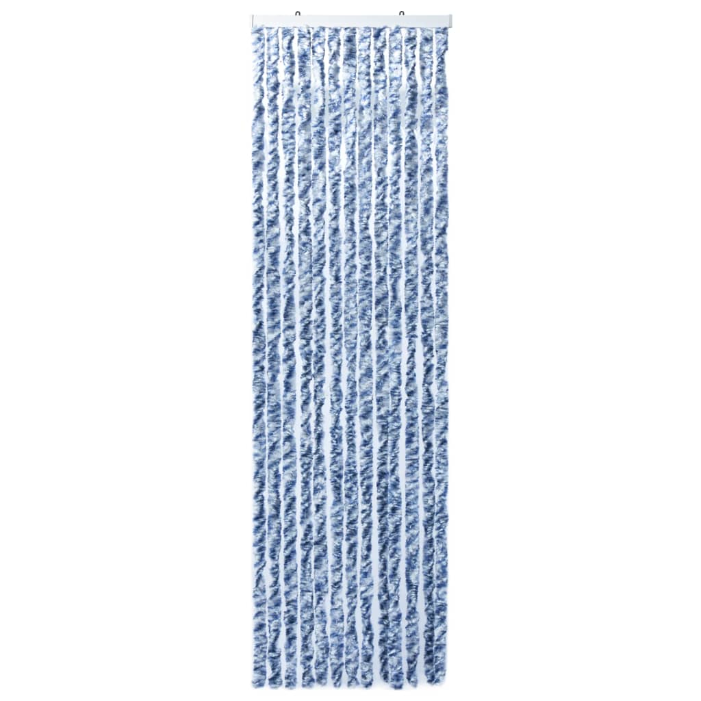 Insektenschutz-Vorhang Blau und Weiß 56x200 cm Chenille