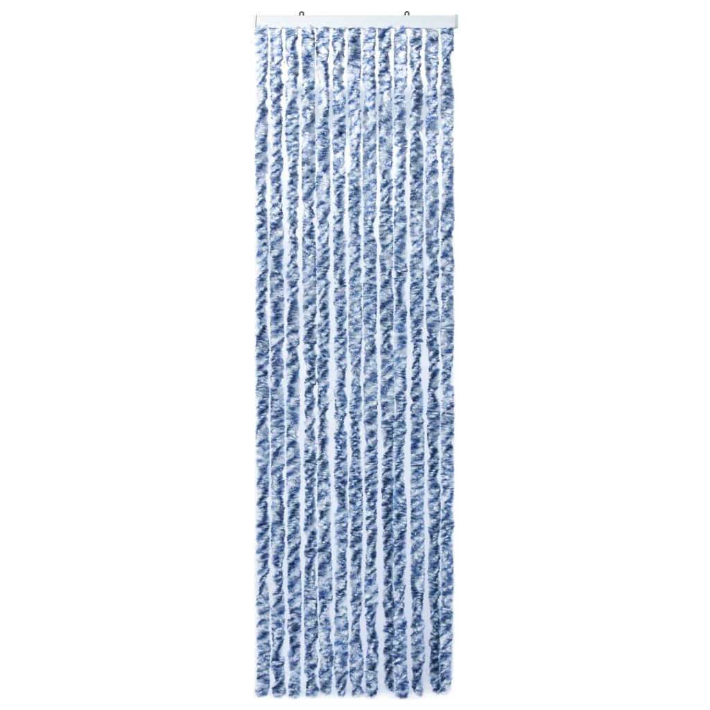 Insektenschutz-Vorhang Blau und Weiß 90x200 cm Chenille