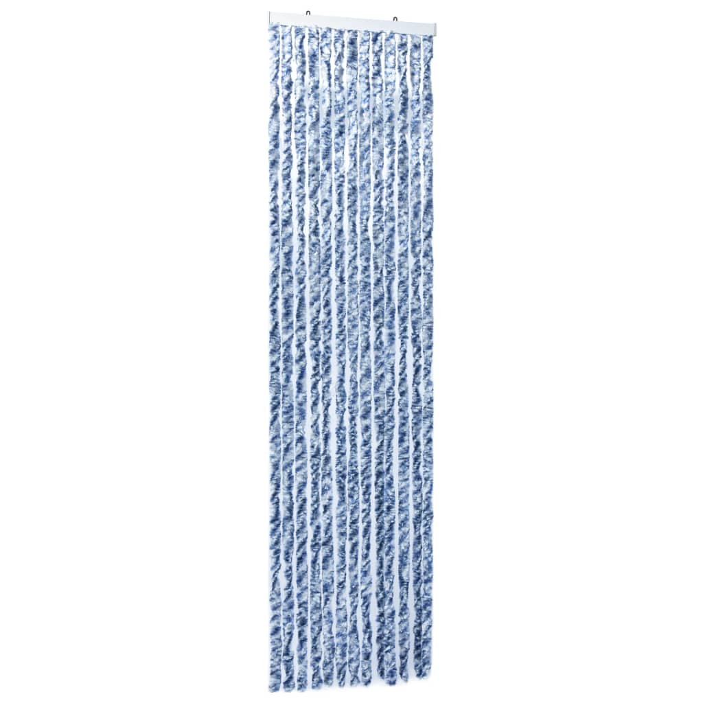 Insektenschutz-Vorhang Blau und Weiß 90x200 cm Chenille