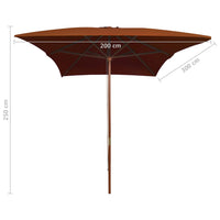 Thumbnail for Sonnenschirm mit Holzmast Terrakotta-Rot 200x300 cm